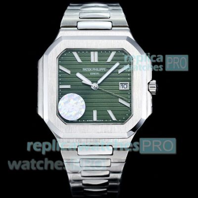 HBF Factory Patek Philippe Cubitus Swiss 9015 Green Embossed Dial Clone Watch 